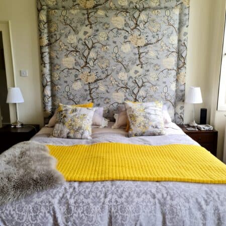 Large statement headboard with floral design